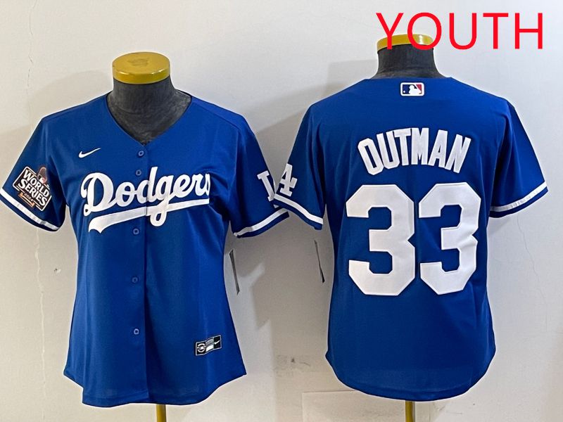 Youth Los Angeles Dodgers #33 Outman Blue Game 2025 Nike MLB Jersey style 3->youth mlb jersey->Youth Jersey